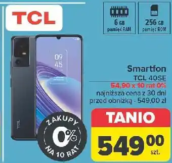 Carrefour Smartfon 40se szary Tcl oferta