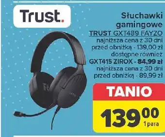 Carrefour Słuchawki gamingowe gxt415 Trust oferta