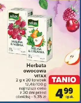 Carrefour Herbata melisa & gruszka Vitax oferta