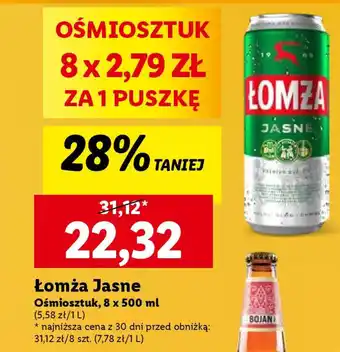 Lidl Łomża Jasne Ośmiosztuk, 8 x 500 ml oferta