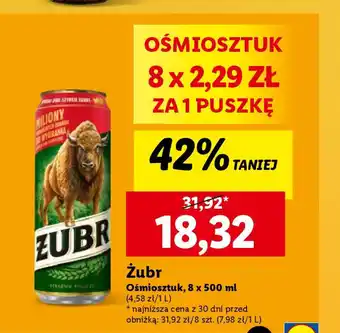 Lidl Żubr Ośmiosztuk, 8 x 500 ml oferta