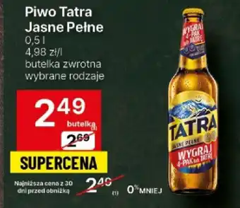 Delikatesy Centrum Piwo Tatra Jasne Pełne 0,5 l oferta