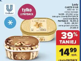 Carrefour Lody vanilla Algida Carte D'or Les Classiques oferta