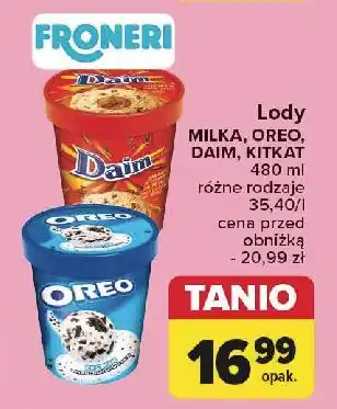 Carrefour Lody z kawałkami ciastek Oreo Ice Cream oferta