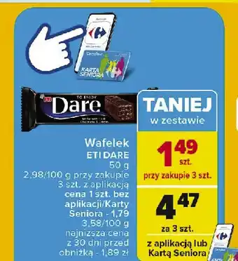 Carrefour Wafelek w ciemnej czekoladzie Eti Dare oferta