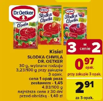 Carrefour Kisiel truskawkowy z kawałkami owoców Dr. Oetker Słodka Chwila oferta