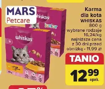 Carrefour Karma dla kota kurczak Whiskas Junior oferta