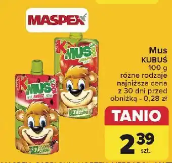 Carrefour Mus jabłko-banan Kubuś 100% oferta
