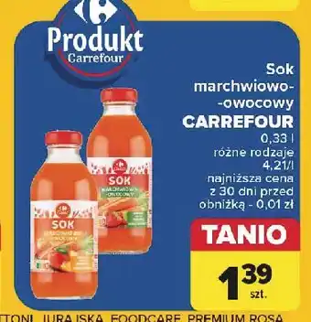 Carrefour Sok marchew-jabłko-truskawka Carrefour oferta