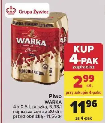 Carrefour Piwo Warka oferta