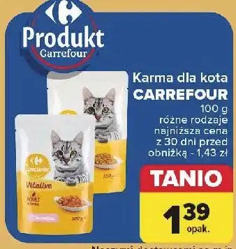 Carrefour Karma dla kota z łosośiem Carrefour Companino oferta