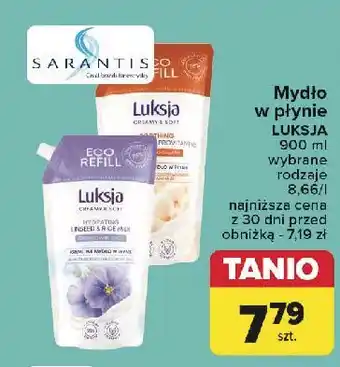 Carrefour Mydło w płynie linen & rice milk zapas Luksja Creamy Soft oferta