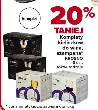 Carrefour Kieliszek do wina białego pure 250 ml Krosno S.a oferta