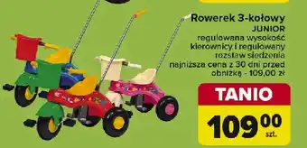 Carrefour Rower 3 kołowy oferta