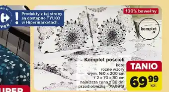 Carrefour Komplet pościeli z kory 160 x 200 cm + 2 70 80 oferta