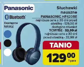 Carrefour Słuchawki nauszne rb-hf420be-a niebieski Panasonic oferta