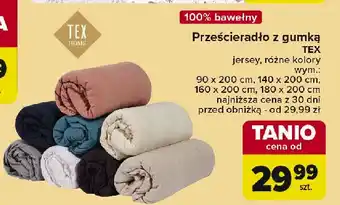 Carrefour Prześcieradło z gumką jersey 90 x 200 cm Tex oferta
