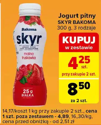 Carrefour Express Jogurt pitny malina-truskawka Bakoma Skyr oferta