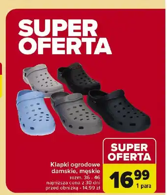 Carrefour Klapki ogrodowe męskie 36-46 oferta