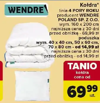 Carrefour Kołdra 4 pory roku 160 x 200 cm Wendre oferta