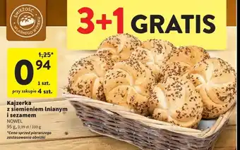 Intermarche Kajzerka z siemieniem lnianym i sezamem Nowel oferta