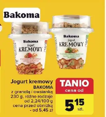 Carrefour Jogurt jabłkowy z granolą Bakoma Kremowy oferta