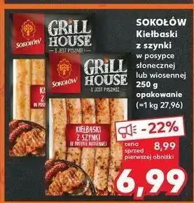 Kaufland Kiełbaski z szynki w posypce słonecznej Sokołów Grill House oferta