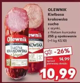 Kaufland Kiełbasa krakowska sucha z szynki Olewnik oferta