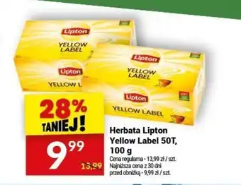 Twój Market Herbata Lipton Yellow Label 50T, 100 g oferta