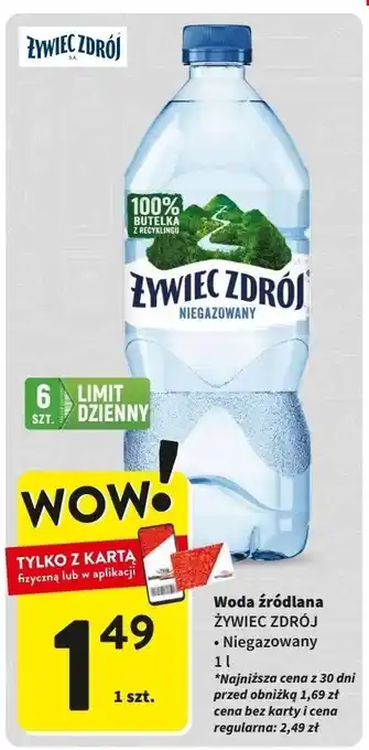 Intermarche Woda niegazowana Żywiec Zdrój oferta