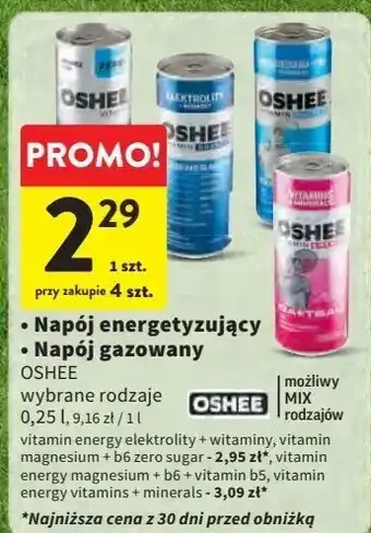 Intermarche Napój magnez + wit b6 b5 Oshee Vitamin Energy oferta