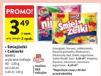 Intermarche Żelki słodki sad Nimm2 Śmiejżelki Sokki oferta