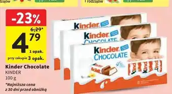 Intermarche Batoniki z mlecznej czekolady nadzieniem mlecznym Kinder Chocolate oferta