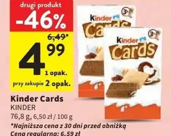 Intermarche Herbatniki czekoladowe Kinder Cards oferta