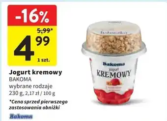 Intermarche Jogurt malinowy z granolą Bakoma Kremowy oferta