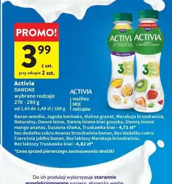 Intermarche Jogurt truskawka-kiwi bez laktozy Danone Activia oferta