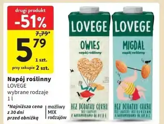 Intermarche Napój migdałowe Sante I Love Vege oferta