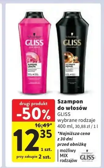 Intermarche Szampon do włosów Gliss Kur Ultimate Repair oferta