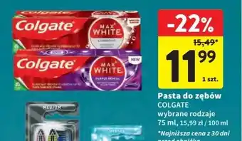 Intermarche Pasta do zębów purple reveal Colgate Max White oferta