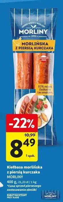 Intermarche Kiełbasa morlińska z piersią kurczaka Morliny oferta