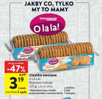 Intermarche Ciastka owsiane kakaowe O La La! oferta