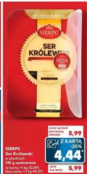 Kaufland Ser zółty królewski plastry Sierpc oferta