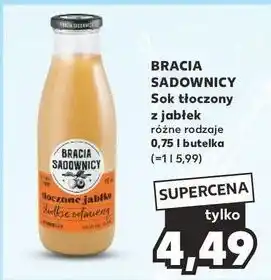 Kaufland Sok tłoczony jabłkowy słodkie odmiany Bracia Sadownicy oferta