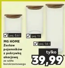Kaufland Zestaw pojemników z pokrywką akacjową Mg Home oferta