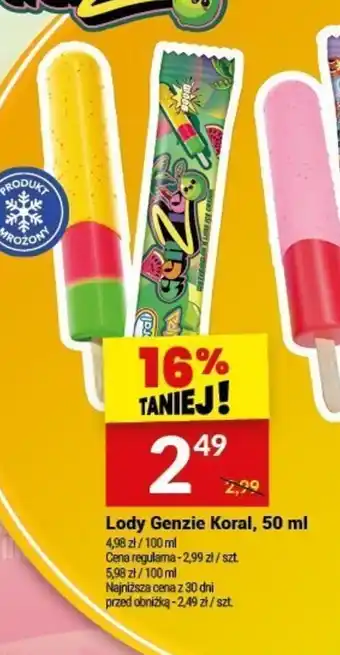 Twój Market Lody Genzie Koral, 50 ml oferta