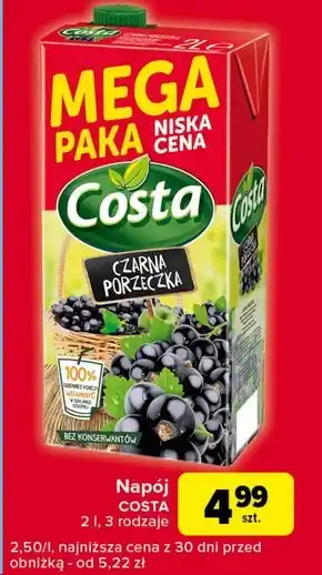 Globi Costa Napój czarna porzeczka 2 l oferta