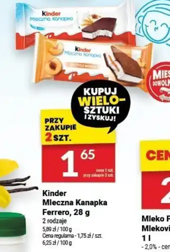 Twój Market Kinder Mleczna Kanapka Ferrero, 28 g oferta