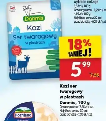 Twój Market Kozi ser twarogowy w plastrach Danmis, 100 g oferta