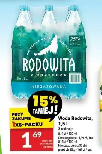 Twój Market Woda Rodowita, 1,5 l oferta