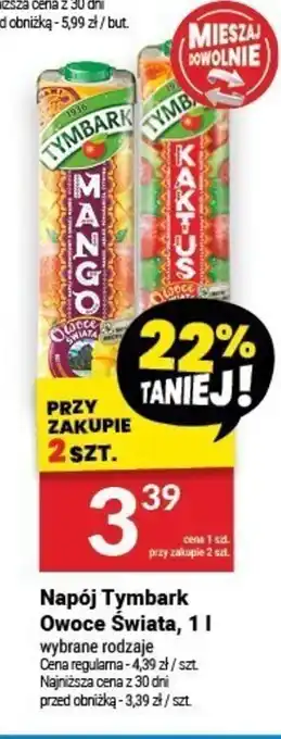 Twój Market Napój Tymbark Owoce Świata, 1 l oferta